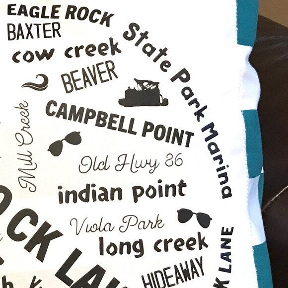 Handmade Table Rock Lake Pillow Cover: Cabin Decor, Marinas & Landmarks, 18x18 - Picture 5 of 10